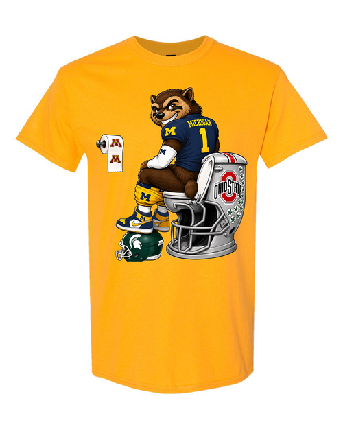 Michigan Wolverine Rivalry Graphic Tee in Gold