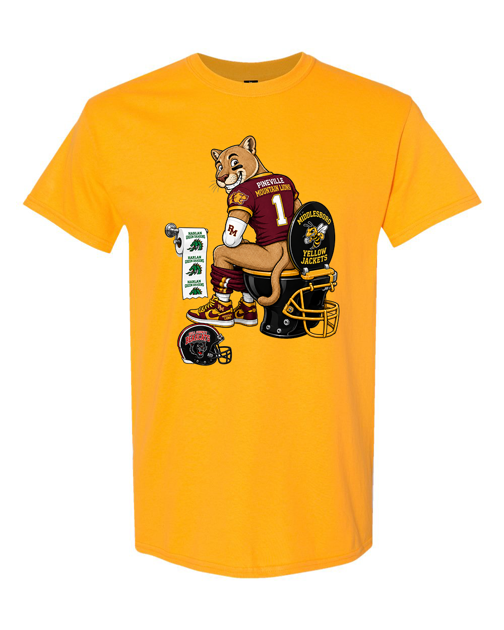 High School Pineville Mountain Lions Rivalry Graphic Tee