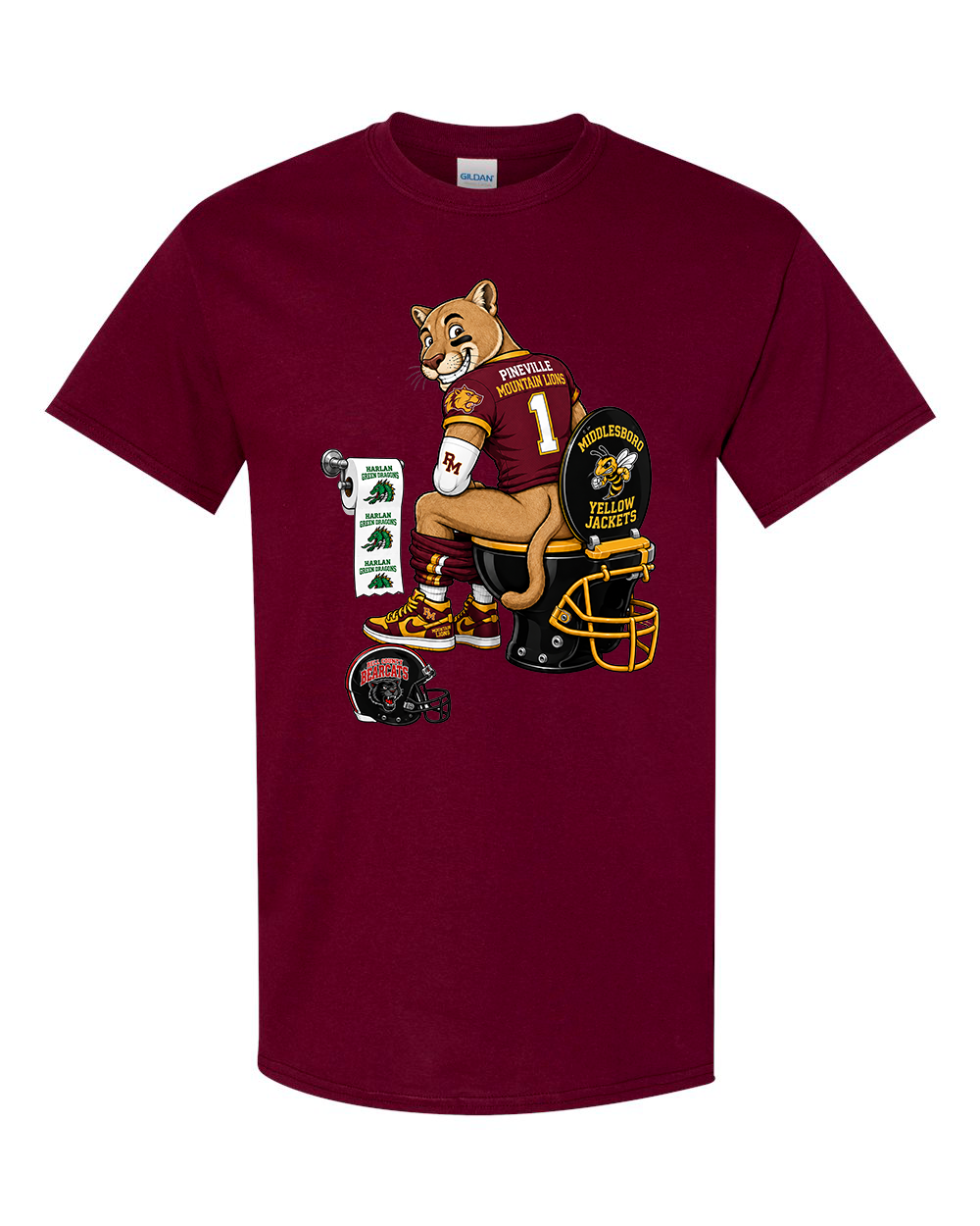 High School Pineville Mountain Lions Rivalry Graphic Tee