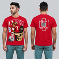Indiana Red T-shirt front and back on model