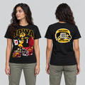 Iowa Black T-shirt front and back on model