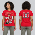 Nebraska Red T-shirt front and back on model
