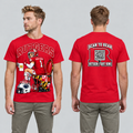 Rutgers Red T-shirt front and back on model