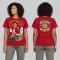 USC Cardinal Red T-shirt front and back on model